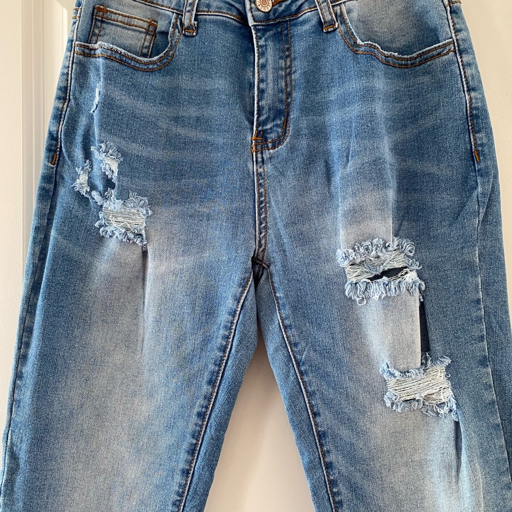 Classic Women's Distressed Blue Jeans